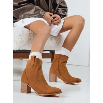 Dámské kozačky Dámské semišové kozačky na podpatku velbloudí barvy FashionStreet ZY1233 41