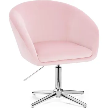 LuxuryForm DESIGN Kosmetická židle VENICE VELUR na stříbrném kříži - růžová