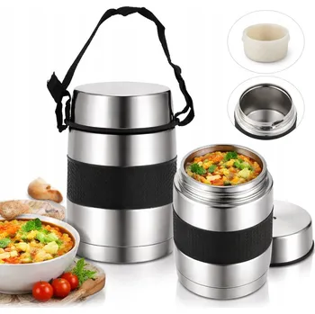 Termoska JÍDLONOSIČ TERMOSKA Z NEREZOVÉ OCELI TERMO NÁDOBA NA JÍDLO 1200 ML