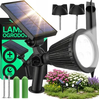 Venkovní osvětlení SOLÁRNÍ ZAHRADNÍ LED LAMPA ZAPICHOVACÍ REFLEKTOR SOUMRAKOVÝ SENZOR BODOVKA