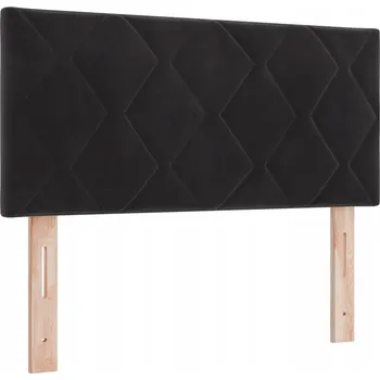 Čelo s designem diamantových bloků, černé, 90 cm, sametové