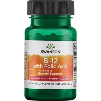 Swanson Vitamín B-12 1000 mcg s kyselinou listovou 400 mcg 60 tablet na cucání