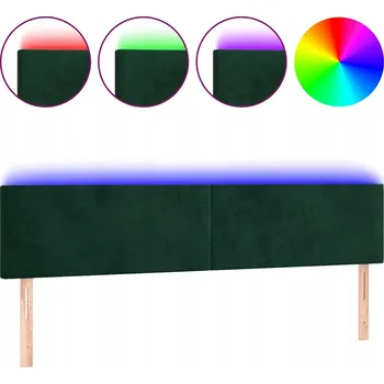 VidaXL Čelo postele s LED, tmavě zelené,