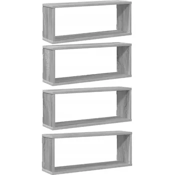 police Nástěnné police, 4 ks, šedý dub sonoma, 60x15x23 cm