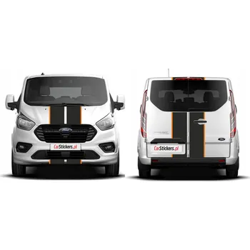 autokoberec Samolepky na Ford Custom kapotu a zadní křídlové dveře - 2 barvy