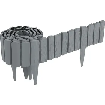 Zahradní obrubník JOIEYOU Zahradní obrubník s imitací dřeva, šedý, 4,6m