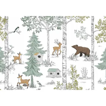 Fototapeta FOTOTAPETA PRO DĚTI LES ZVÍŘATA DĚTSKÁ TAPETA VLIESOVÁ 400x280