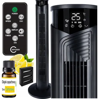 Domácí ventilátor SLOUPOVÝ VENTILÁTOR VĚTRÁK STOJÍCÍ IONIZACE DÁLKOVÝ OVLADAČ AROMA BOX + OLEJ