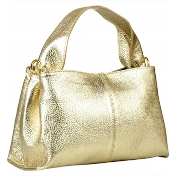 Kabelka Módní kožená kabelka přes rameno zlatá