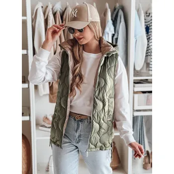 Dámská vesta Dámská přechodná prošívaná vesta VESOLITA zelená FashionStreet TY4877 XL