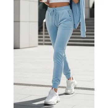 Dámské kalhoty Dámské velurové modré tepláky FashionStreet UY2835 XL