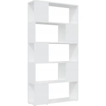 Knihovna Regál na knihy/přepážka, bílý, 80x24x155 cm