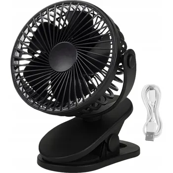 Domácí ventilátor Mini ventilátor Stojanový/stolní ventilátor s klipem, černý