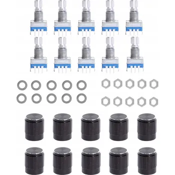 IP kamera Rotační enkodér s 20 pozicemi a tlačítkem - 10 kusů, 15 mm černý, hliníkový