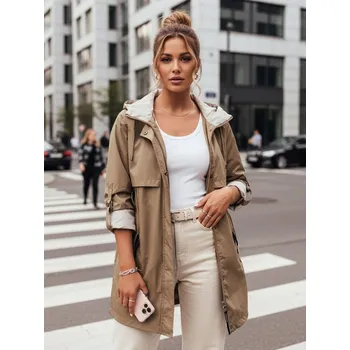 Dámská bunda Dámská přechodná bunda parka MEROY tmavě béžová FashionStreet TY4289 XL