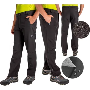 Pánské kalhoty Pánské TREKINGOVÉ kalhoty SOFTSHELL nepromokavé ČERNÉ teplé FIRI S