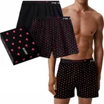 Pánské boxerky ATLANTIC 2GMB-011 2 ks v balení bavlna volný střih SRDCE - XXL