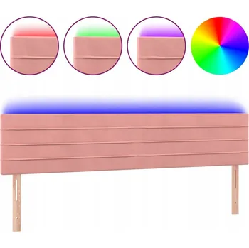 VidaXL Čelo postele s LED osvětlením, růžové,