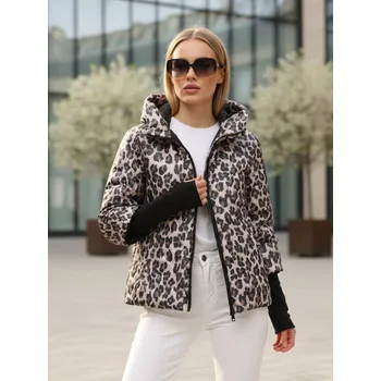 Dámská bunda Dámská přechodná bunda v leopardí růžové barvě FashionStreet TY5550 L