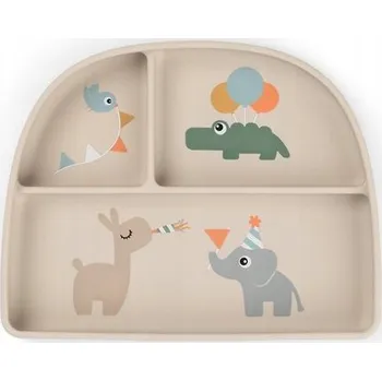 Talířek Done By Deer béžový silikonový