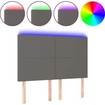 VidaXL Čelo postele, šedé, 144x5x118/128 cm