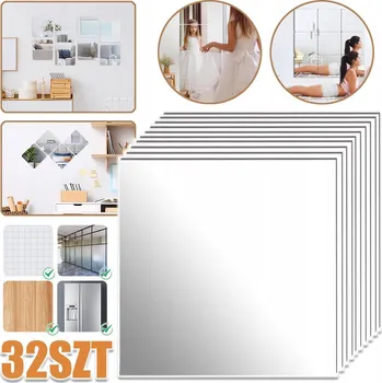 Zrcadlo 32 KS ZRCADLO NÁSTĚNNÉ, SAMOLEPICÍ, 15X15 CM, DO LOŽNICE, OBÝVACÍHO POKOJE, NA SKŘÍŇ