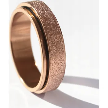 Prsten MATNÝ PRSTÝNEK RŮŽOVÉ ZLATO otočný ocel chirurgická antistresová
