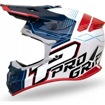 Helma na motorku PROGRIP CROSSOVÁ PŘILBA PG3080 ADVENTURE MODRÁ BÍLÁ ČERVENÁ 3080-227
