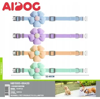 Obojek pro psa Stylový obojek pro psa s květinovým motivem - 32-40 cm