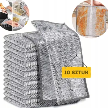 Utěrka 10 KS DRÁTĚNÉ UTĚRKY NA NÁDOBÍ 20x20 cm DVOUVRSTVÉ SADA