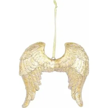 Vánoční dekorace Závěs andělská křídla, zlatá, 11x16x3cm, ks|Ego Dekor