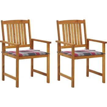 zahrada-XL Zahradní židle s poduškami 2 ks masivní akáciové dřevo 3061193
