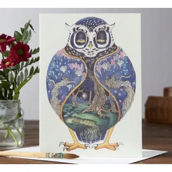 Obraz Přání A062 B6 + obálka Modrá sova