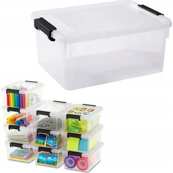 Úložný box 10X ÚLOŽNÝ BOX S VÍKEM HOME BOX 1L UNIVERZÁLNÍ ORGANIZÉR