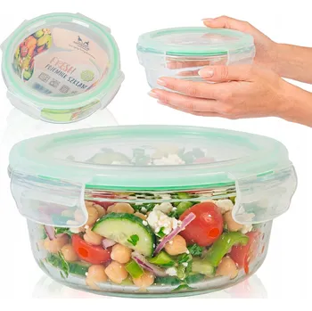 Dóza na potraviny SKLENĚNÝ LUNCHBOX 630 ml nádoba na potraviny OBĚDY LUNCHBOX ODOLNÝ TEPLOTÁM
