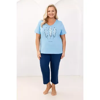 Pánská móda DÁMSKÉ PYŽAMO 742 W/26 Modrá 3xl