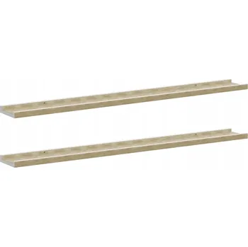 police Nástěnné police, 2 ks, bílá a dub sonoma, 100x9x3