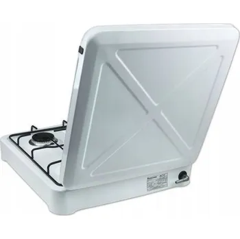 Turistický vařič PLYNOVÝ VAŘIČ 4 HOŘÁKOVÝ VOLNĚ STOJÍCÍ PŘENOSNÝ TURISTICKÝ BÍLÝ