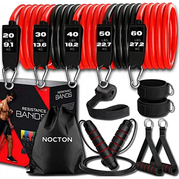 SADA 5 POSILOVACÍCH GUM + ŠVIHADLO fitness gumy VYSOKÁ KVALITA PRO