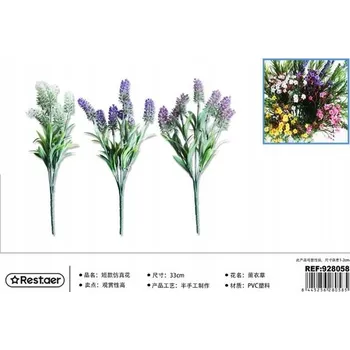 umělá květina Rest.aer - Kytice 7 větviček levandule 33 cm