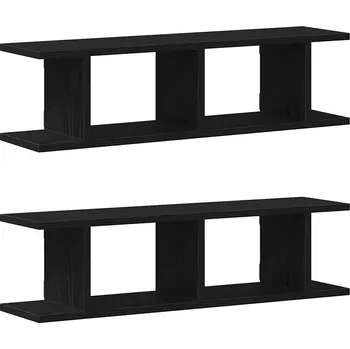 police VidaXL Nástěnné police 2 ks Černý dub 75x18x20 cm Lepené dřevo