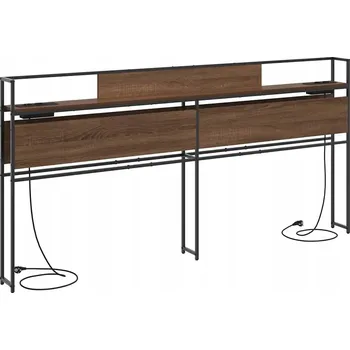 Úložné čelo postele s policí Hnědý dub 200 cm Kompozitní dřevo