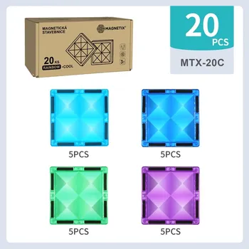 ostatní stavebnice Magnetická stavebnice Magnetix 20 dílků v chladných barvách
