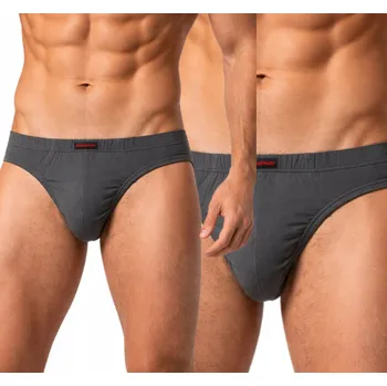 Slipy Pánské SLIPY Super ATLANTIC 2-BALENÍ pohodlné kalhotky sportovního střihu ECP-004 XL grafit