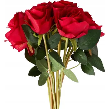 umělá květina Kytice umělých růží 10 ks červené, výška 40 cm