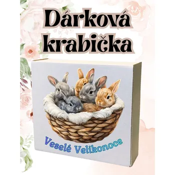 Krabička na výslužku krabička s potiskem Krabička, s potiskem, KRÁLÍCI V KOŠÍKU, 17,3x16x5,3 cm, 1 ks