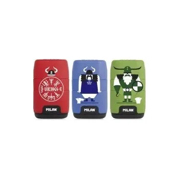 Ořezávátko Ořezávátko s gumou, manuální, dvojité, s nádobkou Milan COMPACT VIKINGS