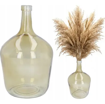 Váza SKLENĚNÁ VÁZA na květiny, flakón na kytice, dekorativní stolní váza, žlutá