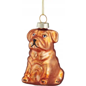 Vánoční dekorace VILLA ITALIA Skleněná Vánoční Koule PES zlatá 7,5 cm