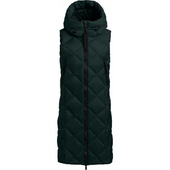 Dámská vesta DÁMSKÁ PROŠÍVANÁ DLOUHÁ VESTA TYRKYSOVÁ VOLCANO V-LEA S